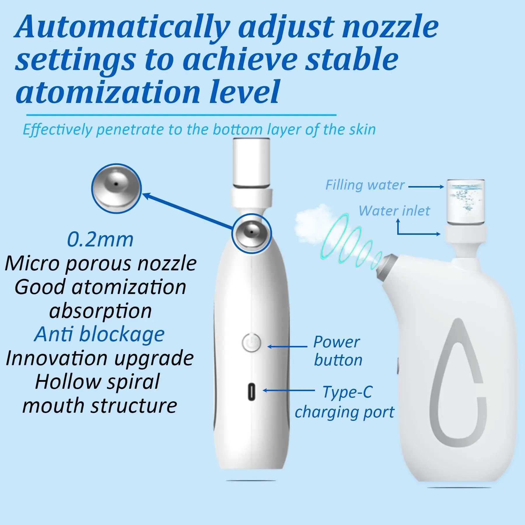 Facial Steamer Ionic Hot Mist Facial Heating Sprayer Pore Cleaner Skin Moisturizing SPA Humidifier Atomizer Home Skin Care Tool XJ250607