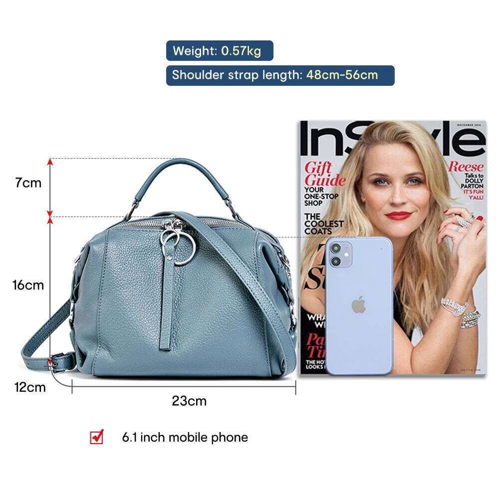 Zency Women's Handbag Genuine Leather Cowhide Cross Body Ladies Shoulder Top Handle Satchel Trendy 2025 Boston Bags Shopper