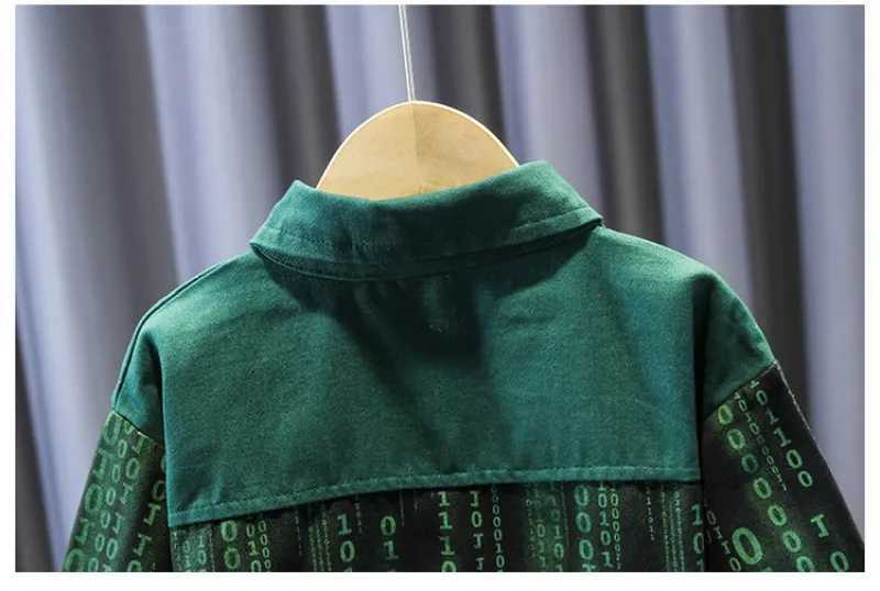 Childrens Shirt Set New Korean Fashionable Boys and Baby Handsome Top Pant Two Piece Set for Spring and Autumn R250605