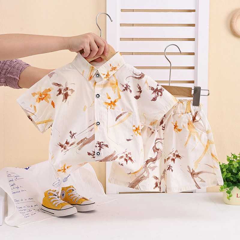 Summer Outfit for Kids Boys Girls Childrens Clothing Set Childrens Top and Bottom Clothes Cotton Shirt Short Sleeve 2pcs/Sets R250605