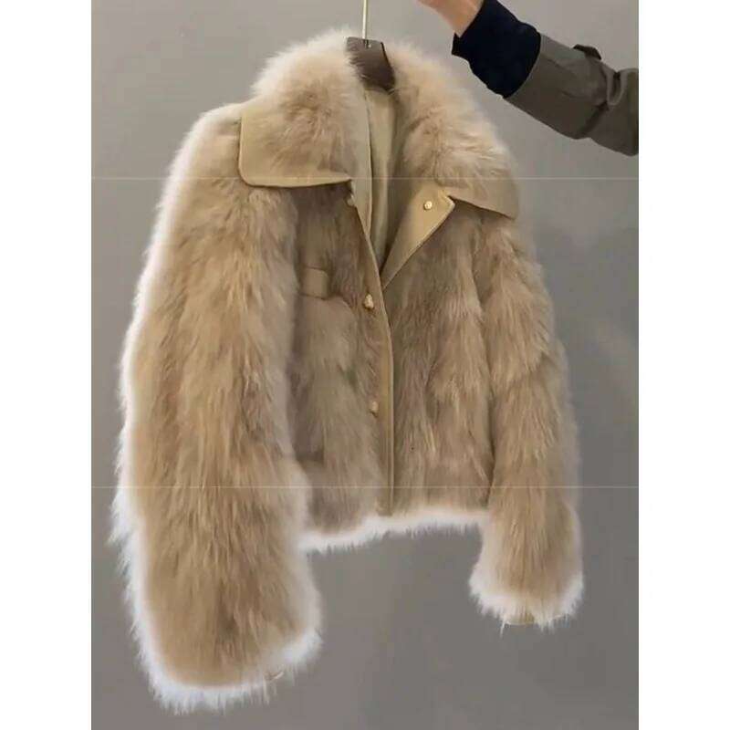 Fragrant Winter 2024 Small Person Thickened Temperament Short Girl Coat Simple Fashion Faux Women Fur Jacket