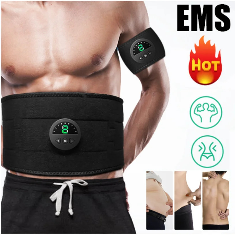 EMS Electric Muscle Stimulator Abs Waist Fitness Vibrating Belt Abdominal Trainer Weight Loss Slimming Massager 250604