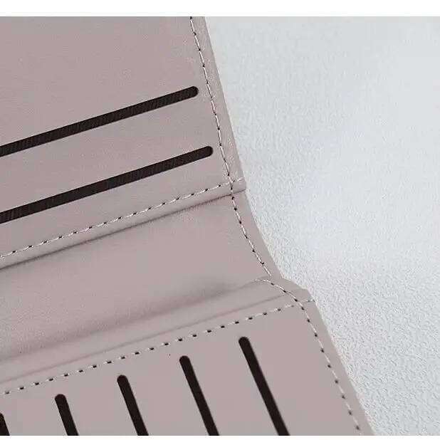 summer new Korean version of high texture PU Dia lattice personality leaf pendant three fold bag multi-card can be expa