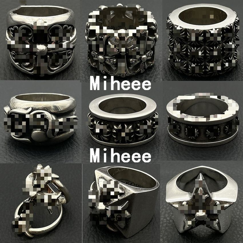 2025 Designer Crossers Rings S925 Silver Plated Hip Hop For Men and Women High quality Vintage Cross Open Thai Silver Chromers Ring Jewelry gift mih68