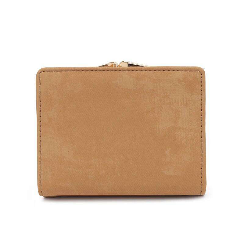 Autumn winter new European and American retro frosted high texture PU soft coin three fold bag multi-card folding can b