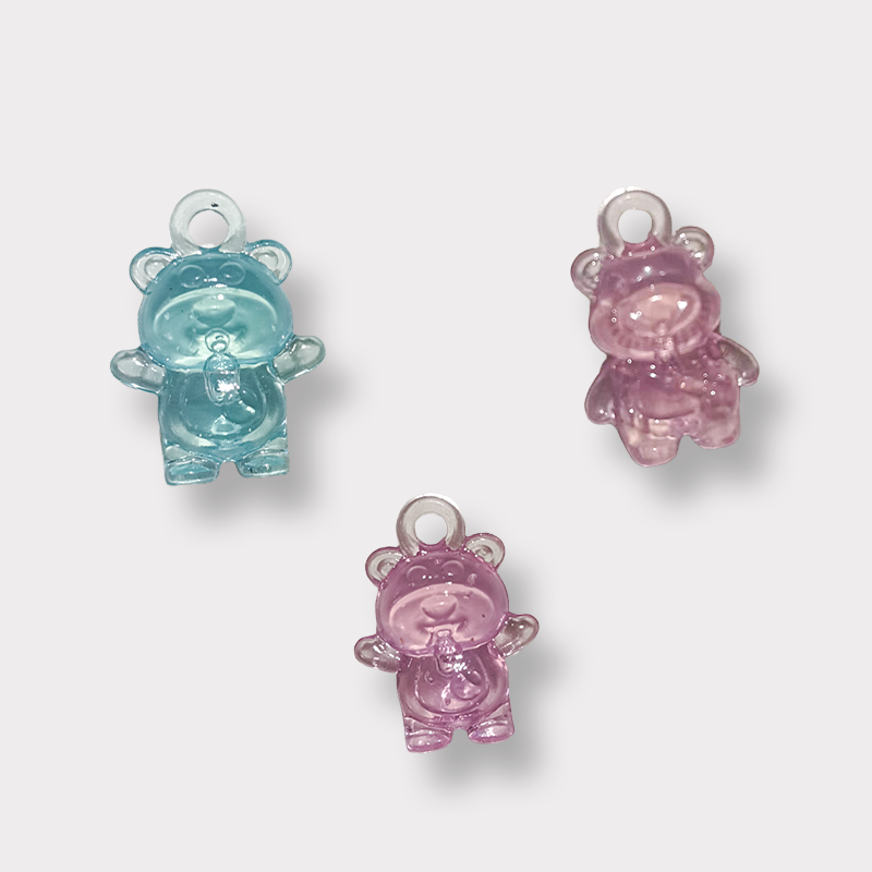 New acrylic transparent small delicate strawberry bear style charm small pendant
