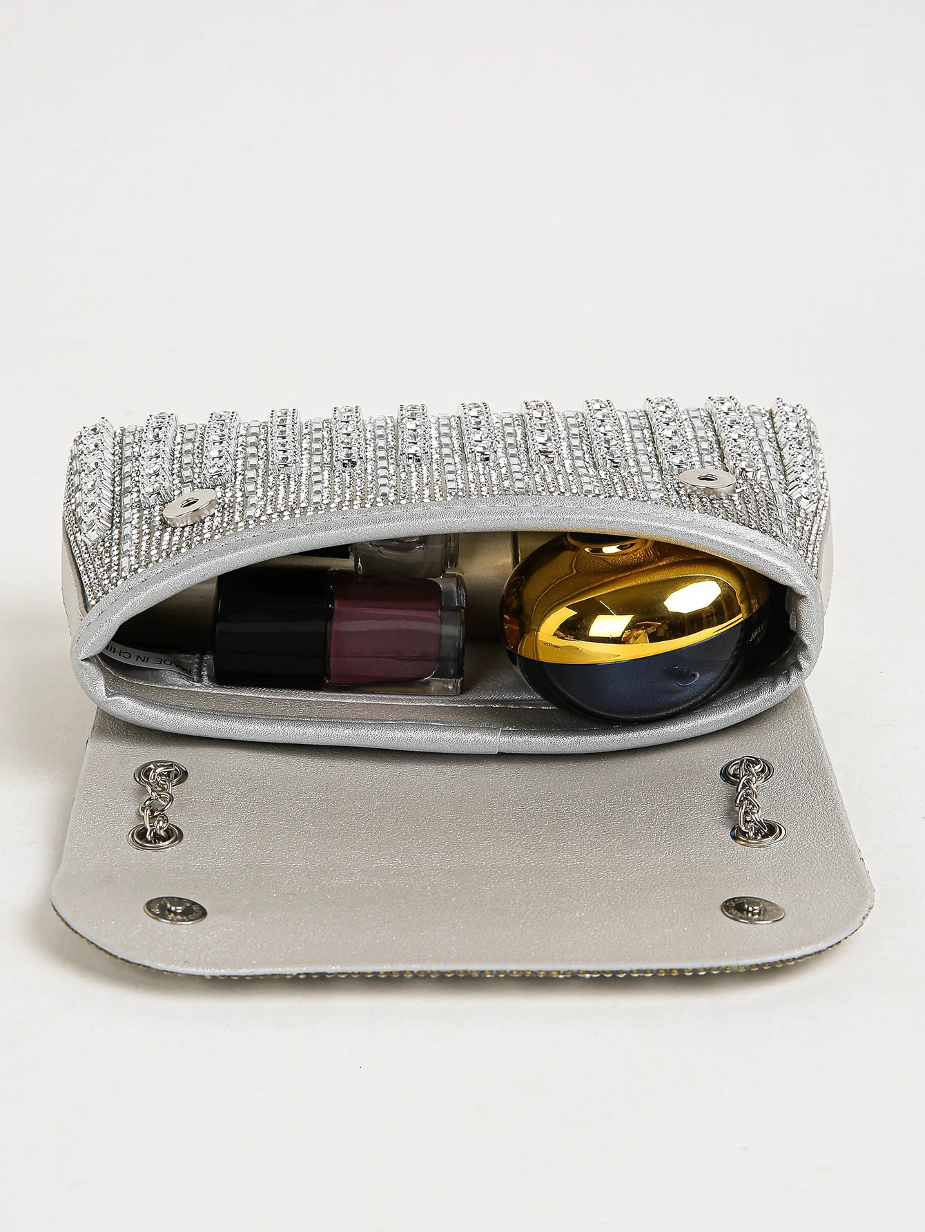 1PC Multicolor Square BagGlitter BlingShiny GlamorousElegantExquisite Small Chain Decor Shoulder Evening BagTop 250528