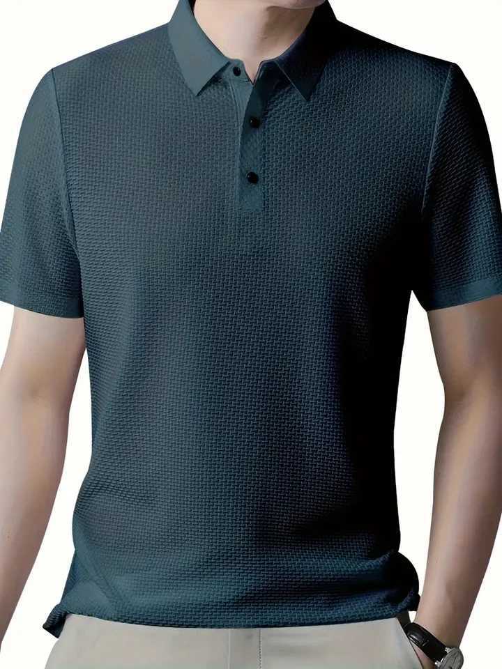 2025 yaz erkek modas polo gmleinin elastik kuma tasarm golf oynamak iin uygundur XJ250605