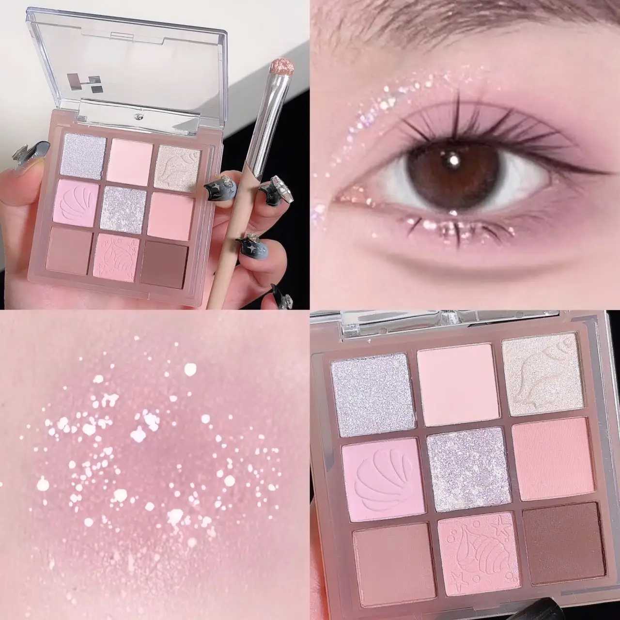 DIKALU New Shell Nine Color Eyeshadow Palette Powder Purple Low Saturation Earth Blush High Light Lying Silkworm Brightening Compr W250605