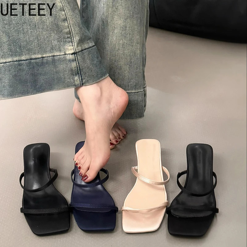ner Summer Narrow Band Heel Women Slippers Shoes Fashion Open Toe n Style Banquet Party Sandals Shoes 250605