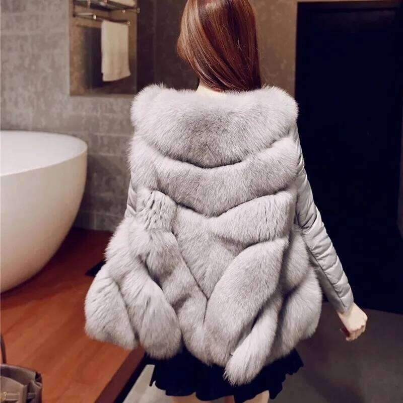 2021 European and American Winter Women's Fox Hair Korean Version Jacket Integrated Imitation Fur Coat