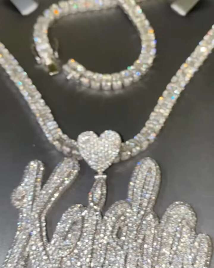 Customize Letter Pendant Luxury Sterling Silver 925 Jewelry VVS Moissanite Hip Hop Jewelry Pendant