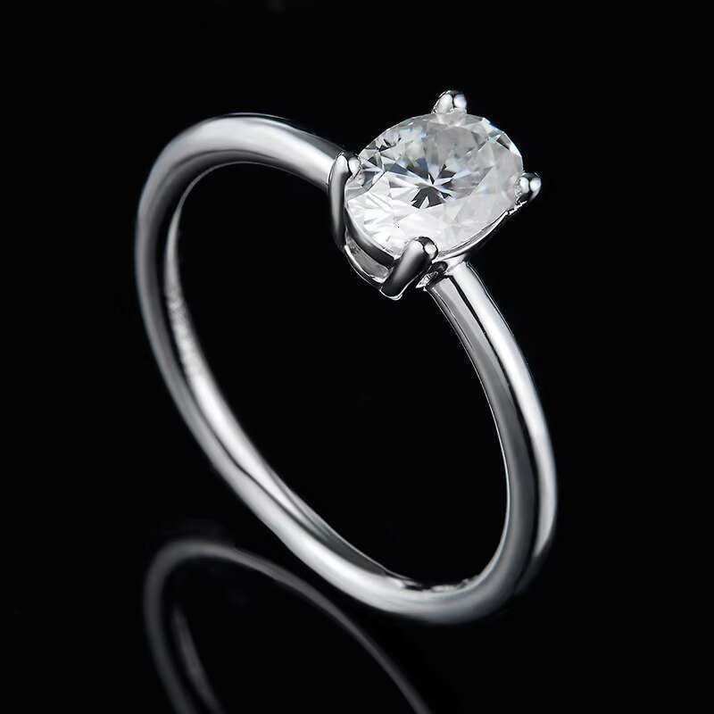 Classic Oval Cut VVS Moissanite Ring 925 Sterling Silver Moissanite Engagement Wedding Rings