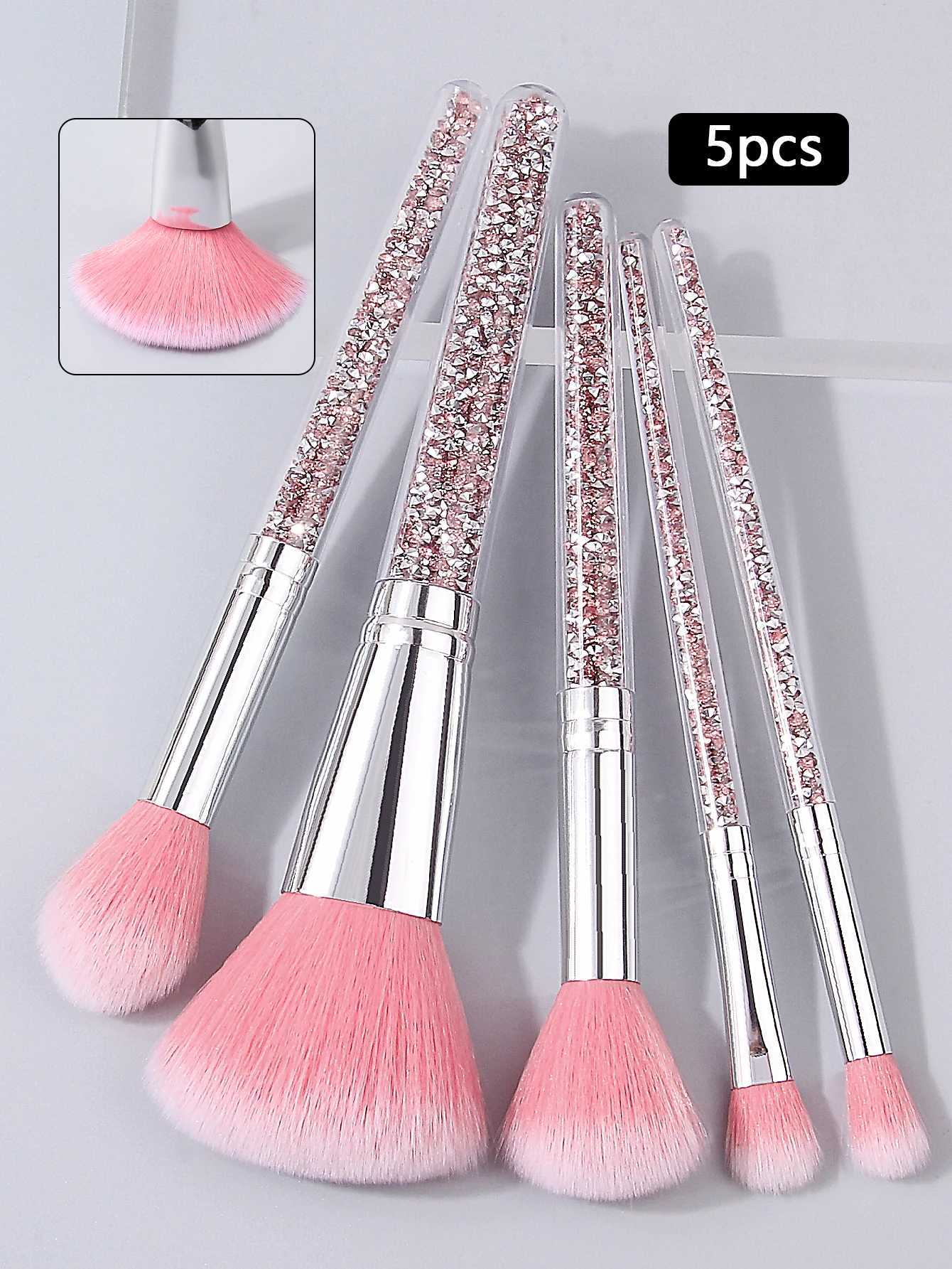 5PC Holiday Cosmetic Brush Set Soft Portable Tools for Foundation/Blending/Detail Christmas Birthday Gift for Her W250605