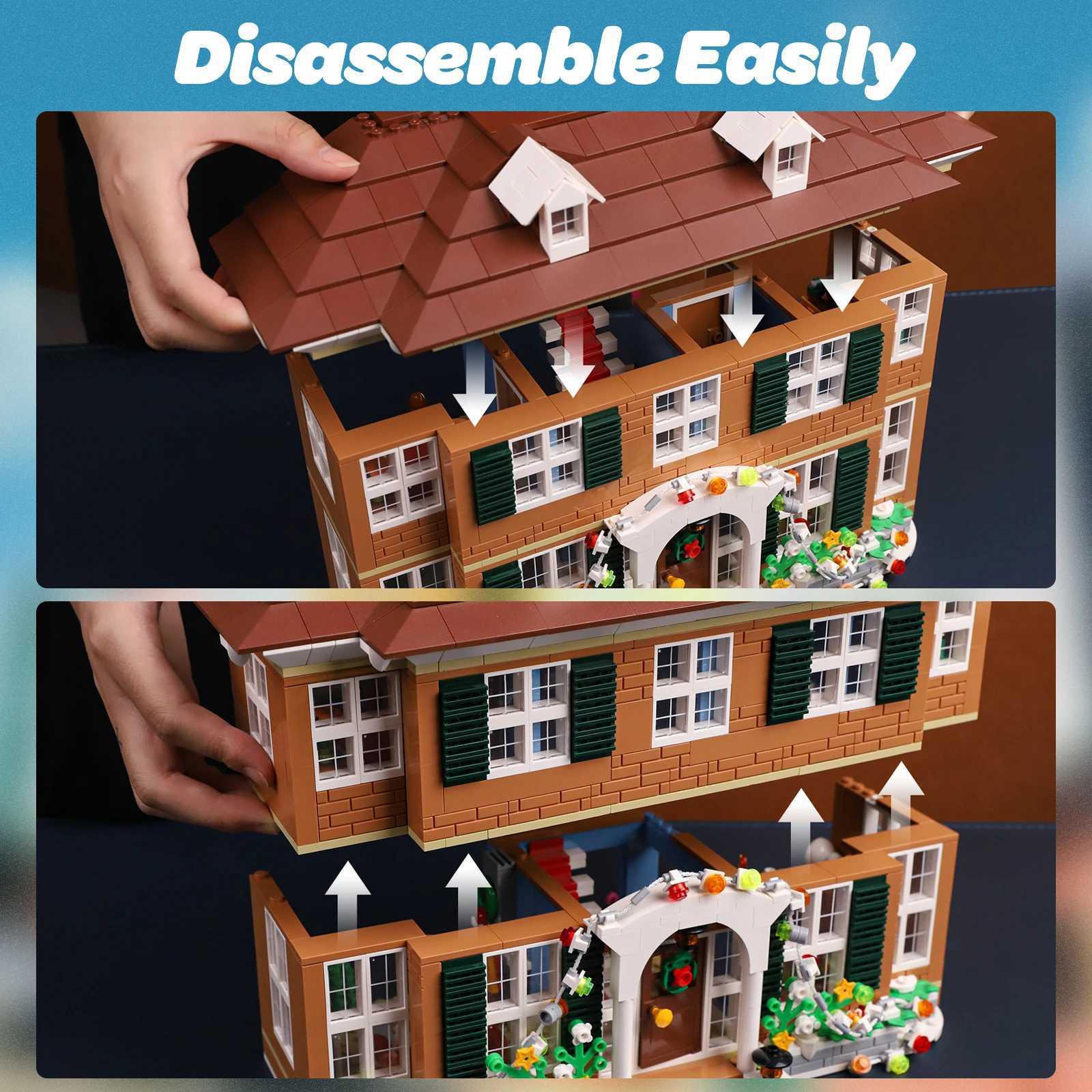 Home-Alone House Building Kits Forest Cabin Cottage Train Twister Blocks Toy Decor Office Display Set (1138 Pcs) W250605