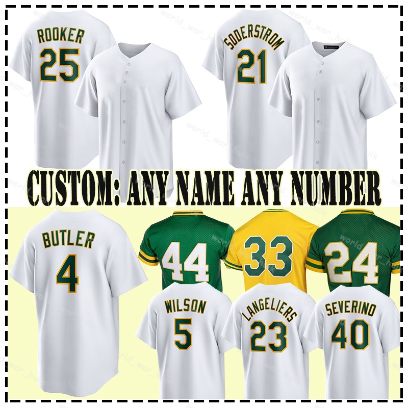 25 Brent Rooker Baseball Jersey Tyler Soderstrom Lawrence Butler Jacob Shea Langeliers Luis Severino JJ Bleday Gio Urshela Oaklandss Zack Gelof Athletics Brown