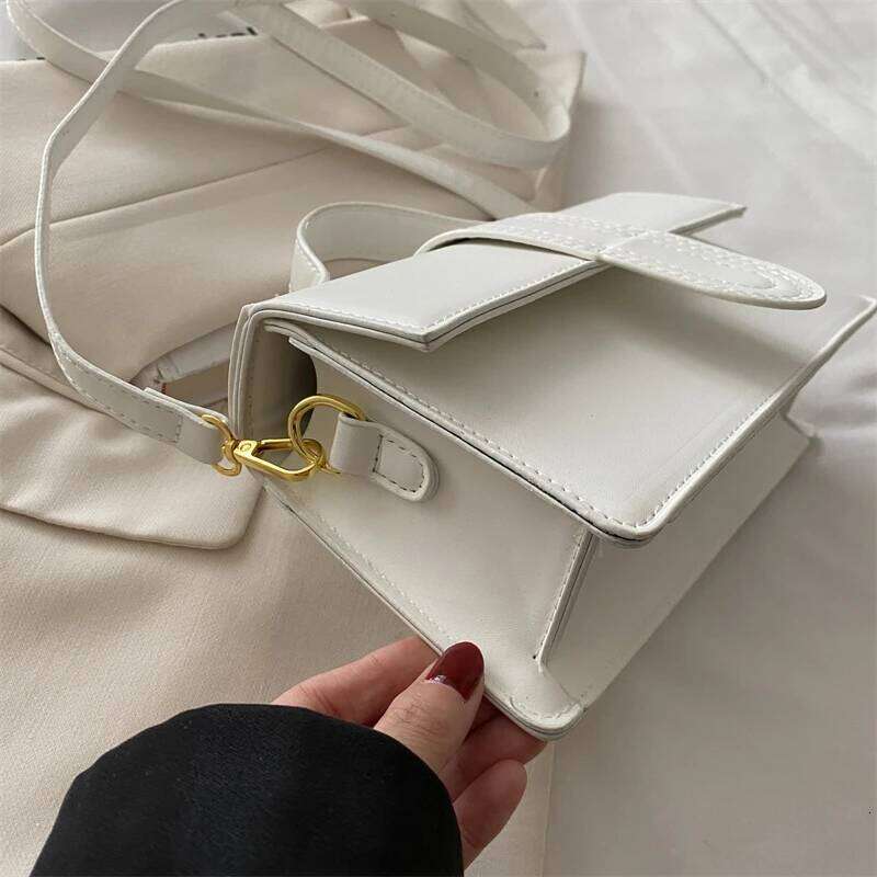 Stylish Ladys Leather Shoulder Tote - Designer Cross Body Purse Golden Trim Details