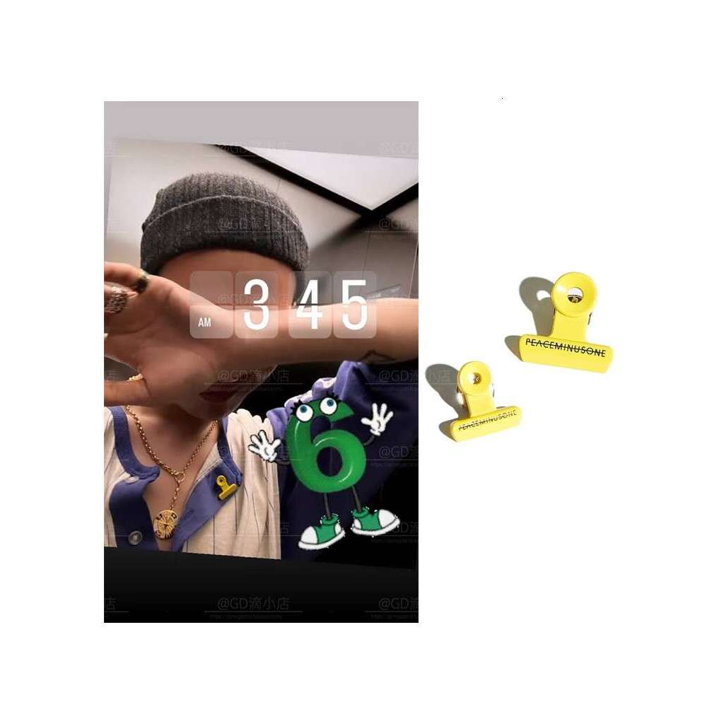 GD G-Dragon Same Style PMO Clip Brooch Accessories for Men and Women Metal Badge Clothing Bag Hat Decoration Medal