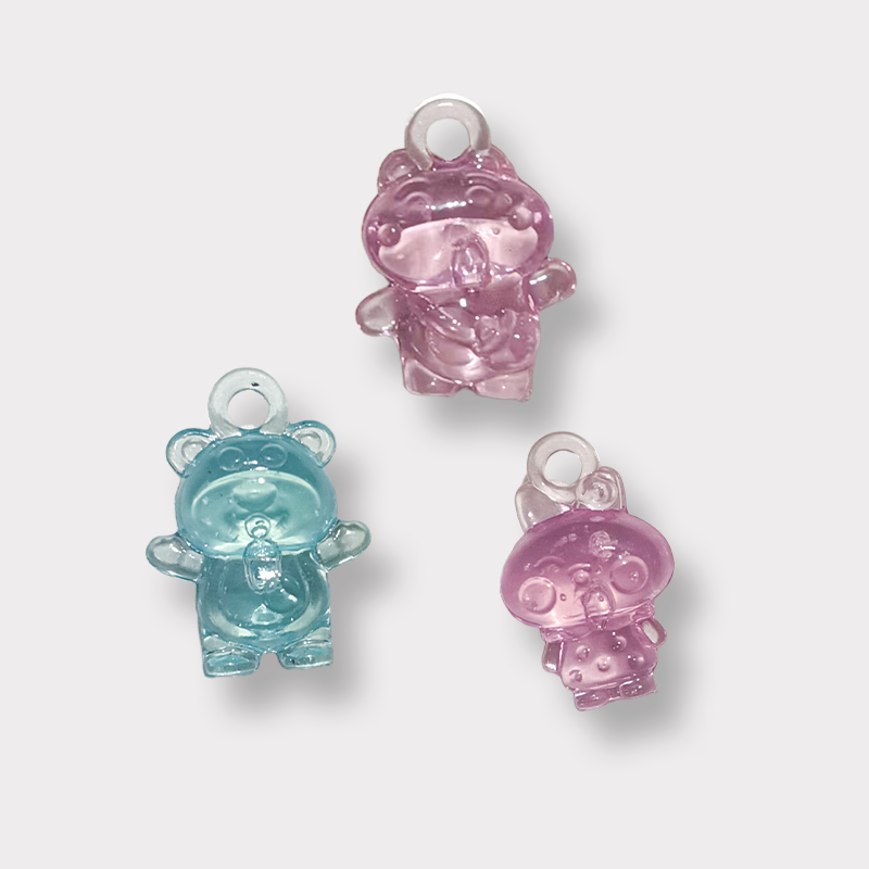 New acrylic transparent small delicate strawberry bear style charm small pendant