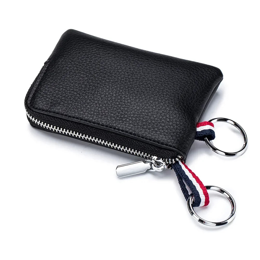 Genuine Leather Coin Purse Mini Ultrathin Small Zipper Cute Wallet Soft Cowhide Drivers License Key Bag Card Holder 250605