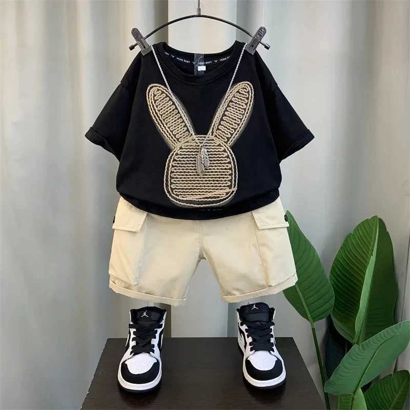 Boys Summer Cartoon Sport Vest Suit Kids Sleeveless Tops+shorts Casual Outfits Sets with Pants for Boy Clothing Short Sets Boy R250606