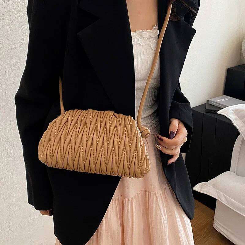Designer Puff Handbag Purse Green Crossbody For Women Fashion Clutch Brand Plaid Small Shoulder Bag