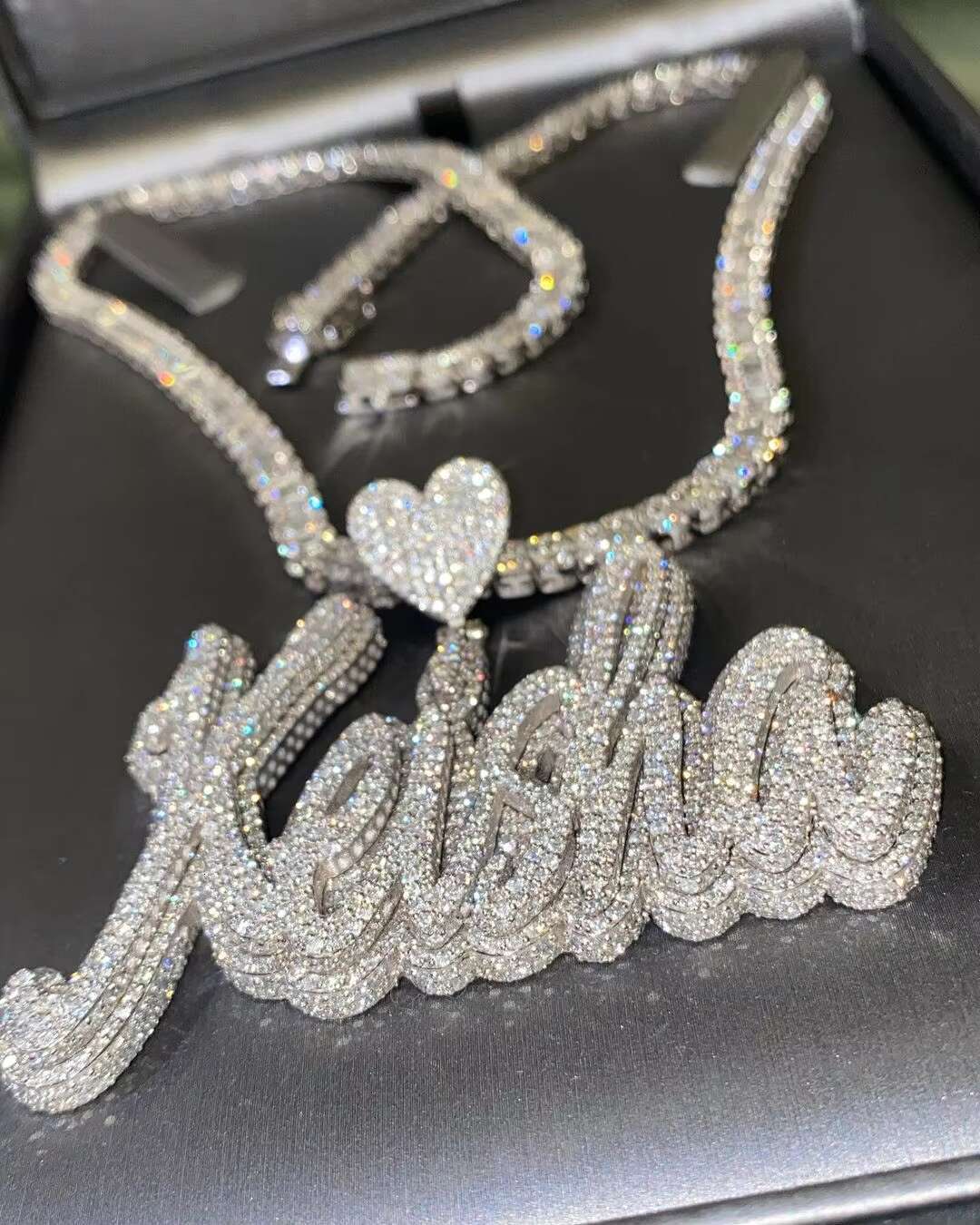 Customize Letter Pendant Luxury Sterling Silver 925 Jewelry VVS Moissanite Hip Hop Jewelry Pendant