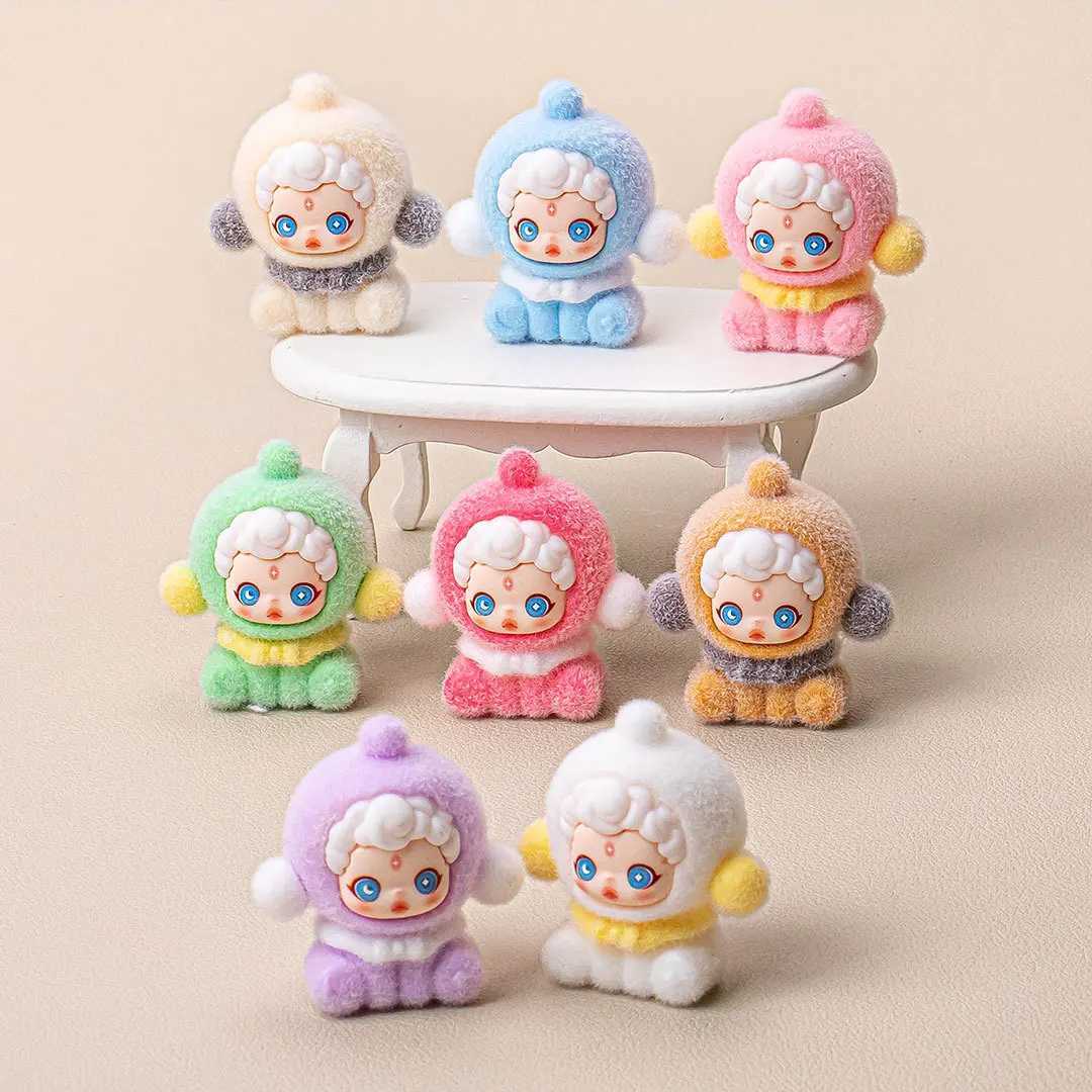 Creative Sp Sitting Girl Flocked Small Figure Making Cute DIY Accessory Able Office Desk Figure Making XJ250605