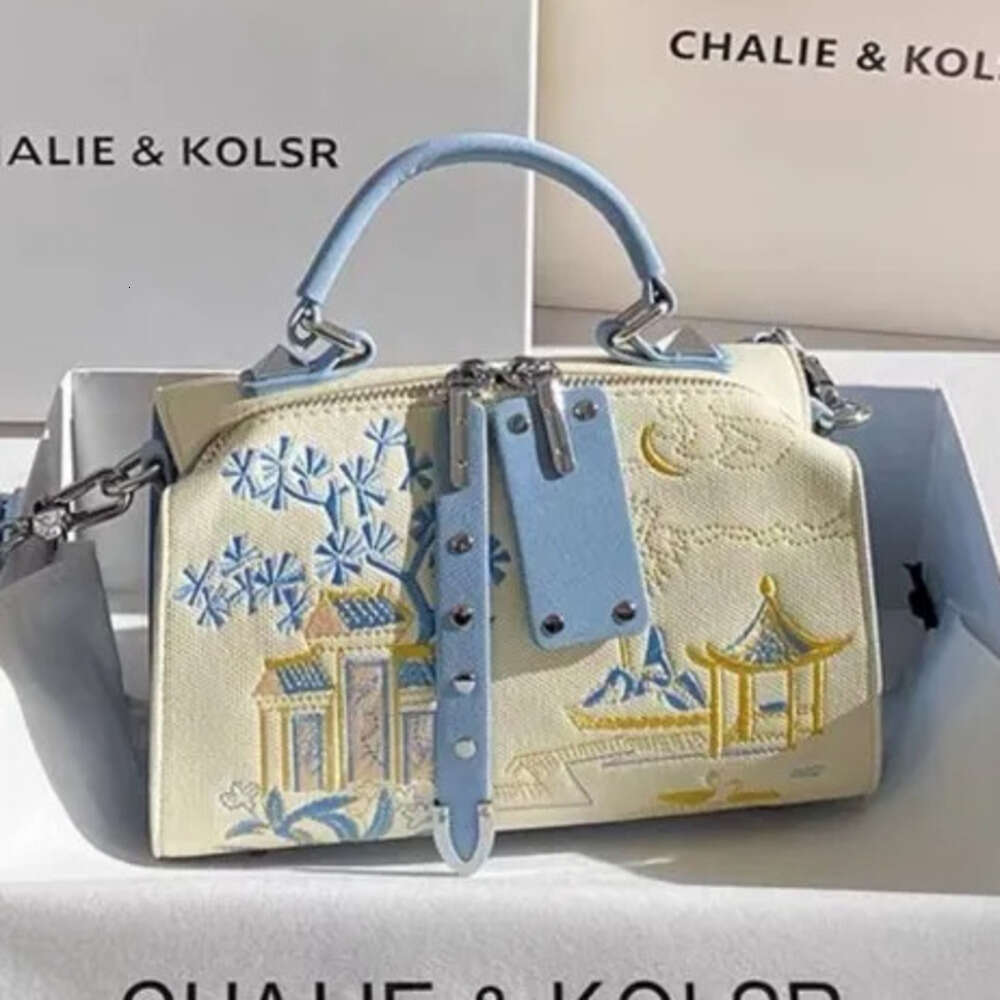 Light brand women s handbag new embroidered Boston versatile high end lightweight single shoulder crossbody bag