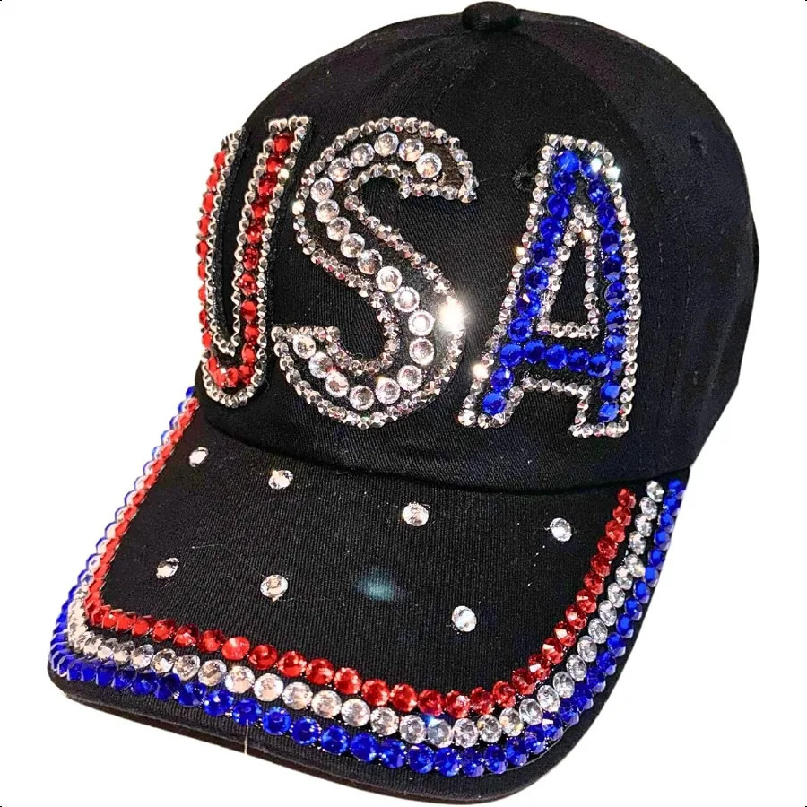 Popfizzy Rhinestone Baseball Cap for Women and Girls Fun Bedazzled Hats Cute Bling Denim and Diamond Hat Sparkly Gifts 250603