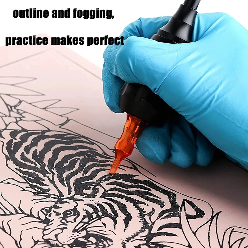 Tattoo Practice Skin and Tattoo Transfer Paper Kit Double Sided Fake Skin with Stencil Paper Set anent Makeup Tattoo Supply 250604