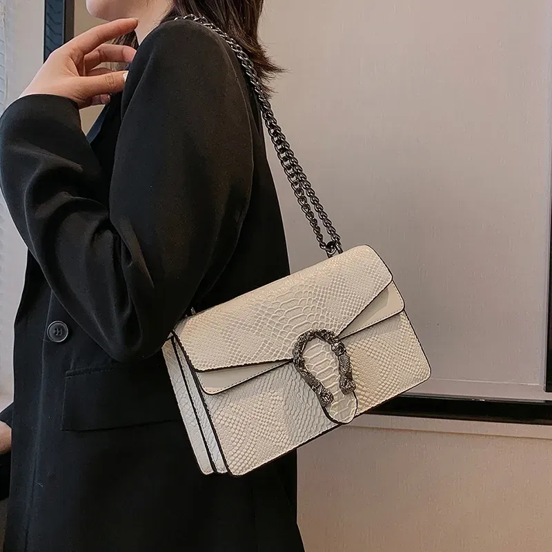 Designer Bag 2025 New Crocodile Embossed Mini Flap Bag for Women, Shoulder Crossbody Bag with Double Compartment, Ladies Small Satchel Purse