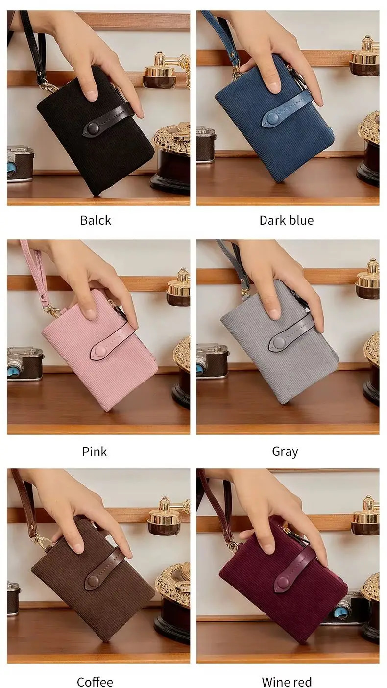 Solid Color Womens Trifold Wallet RFID Shielding Multifunctional Large Capacity Credit Card Bag with ID Window Short Coin Purse 250605
