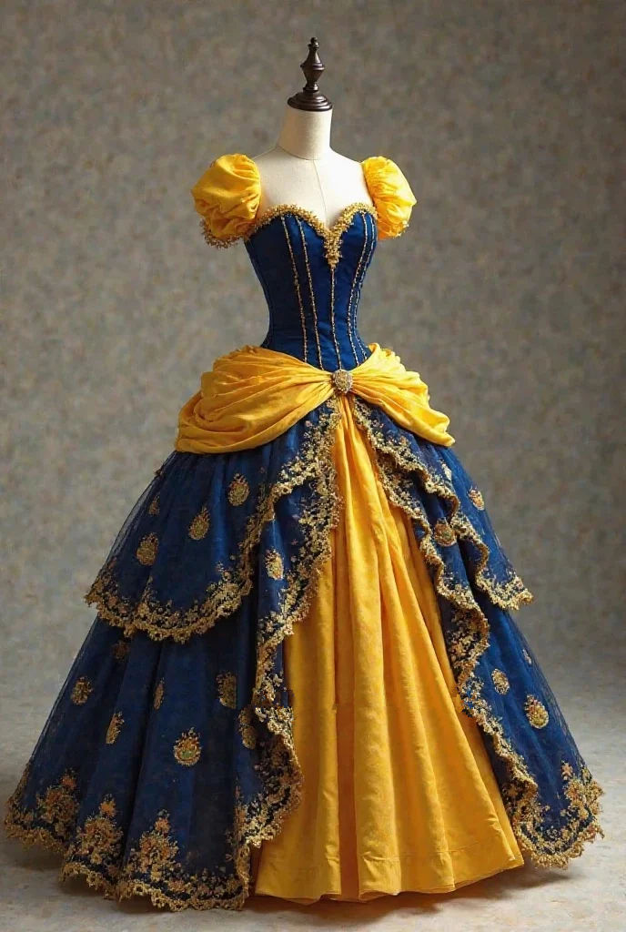 Prom Dress Navy And Gold Victorian Masquerade Ball Gowns With Puff Short Sleeve Customized Cinderella Costume evening