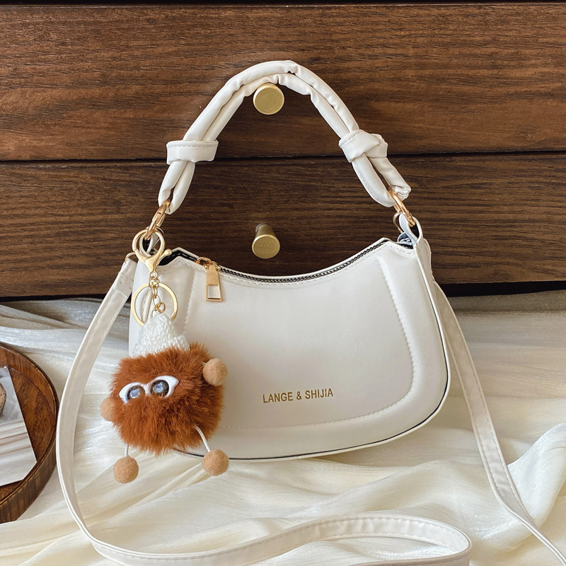 designer Bag for Women 2025 Spring New Niche Solid Color Texture Simple Single Shoulder Crossbody Casual Bag Stylish Crescent Bag