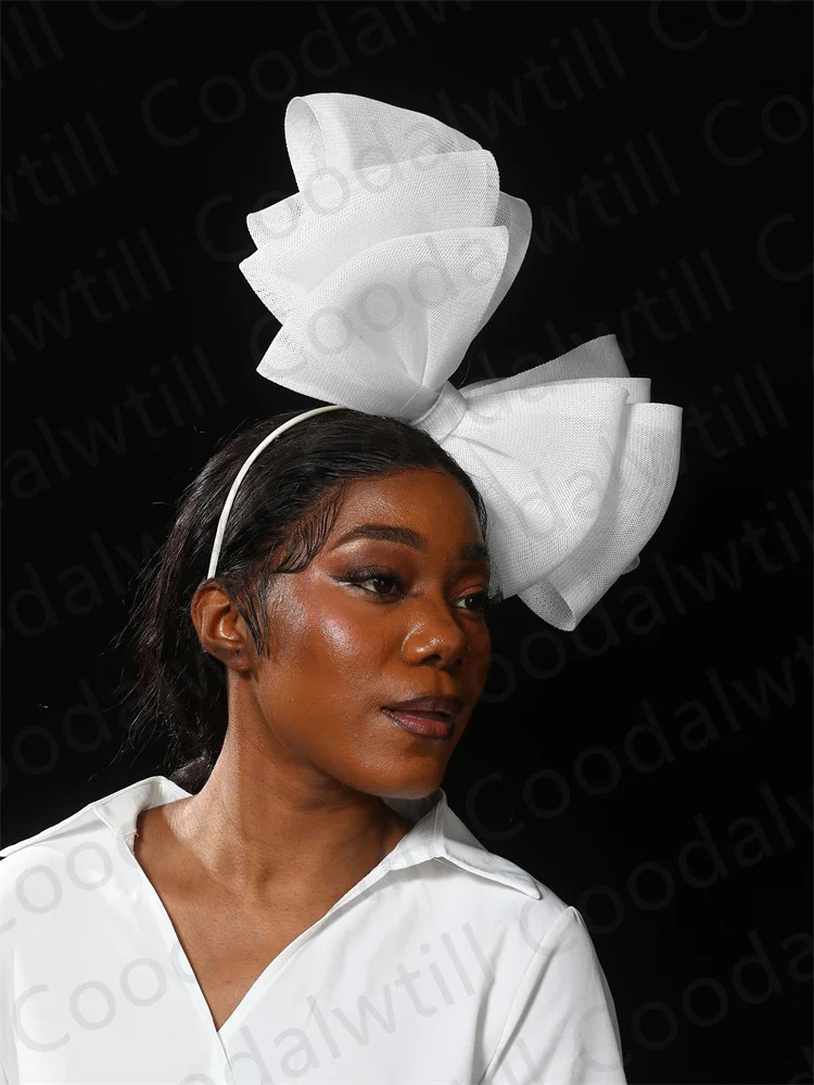 Big Bow Hair Fascinator Wedding Headwear Women Elegant Race Headpiece Party Tea Hair Accessories Ladies Wedding Headdress 250530