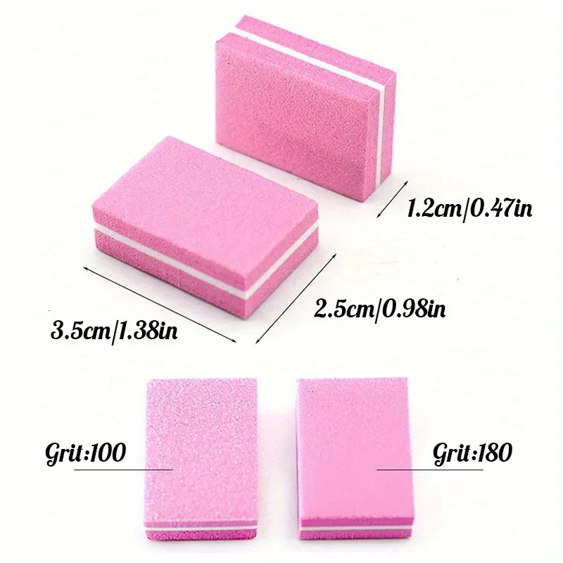 50/100Pcs Mini Buffing Sanding Files Block Pedicure Manicure Care Nail Art Buffer Polish Manicure Pedicure Nail File Tools 250605