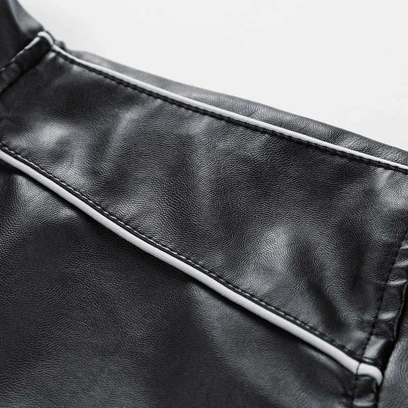 Spring and autumn new men PU leather coat stand collar motorcycle jacket leather men Korean slim trend fashionT251029