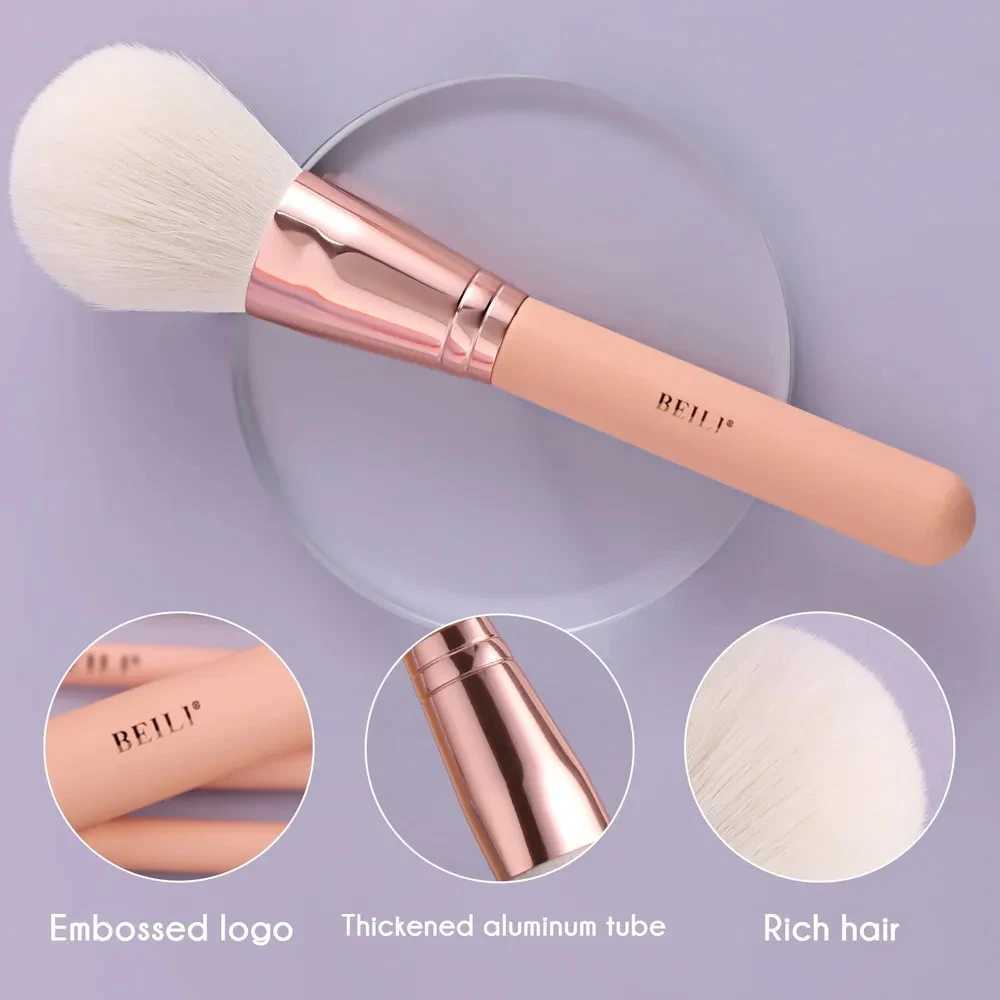 BEILI 15 Pcs Pink/Rose Golden Makeup Brushes Set Professional Powder Foundation Eyeshadow B Eyeliner Contour Cosmetic Tool W250605
