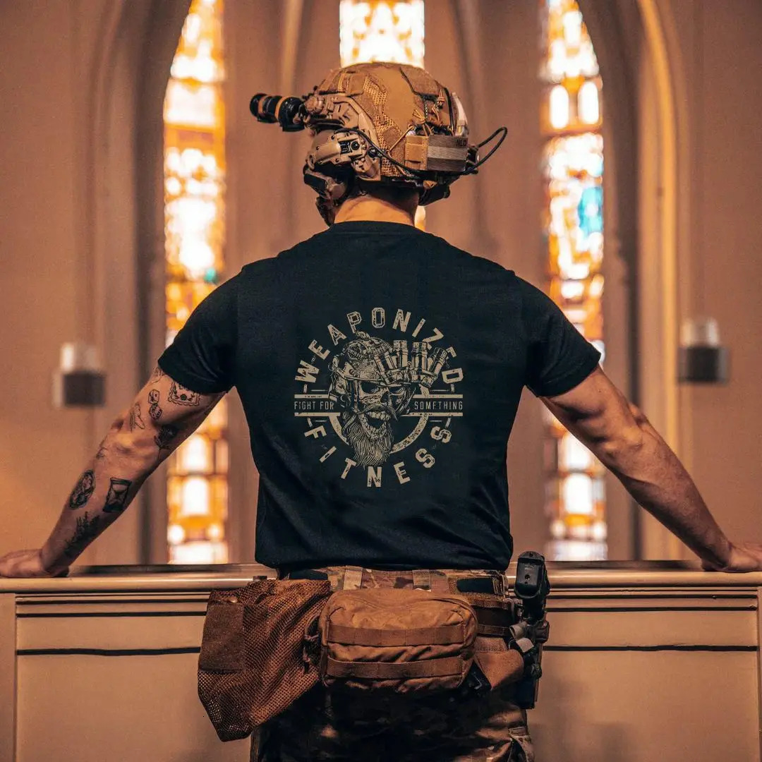 American Fashion Short Sleeved Summer Tactical Military Fan Half Printed Round Neck Pure Cotton Breathable Tshirt 250604