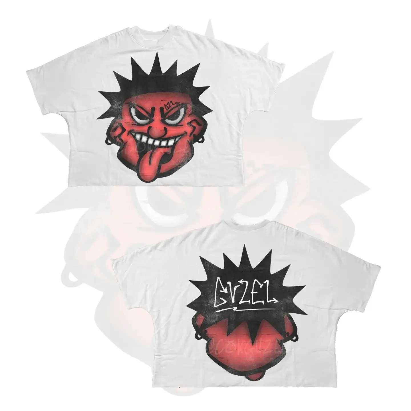 Y2K Short Sleeve Men Women Harajuku Gothic Cartoon Characters Graphic Printed Oversized T Shirt Hip Hop Cotton Drop harajuku 250605