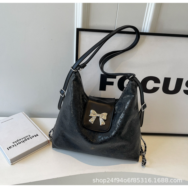 Free shipping designer bag Women's bow high-end feel bag, one texture goddess popular commuting diagonal cross shoulder tote bag