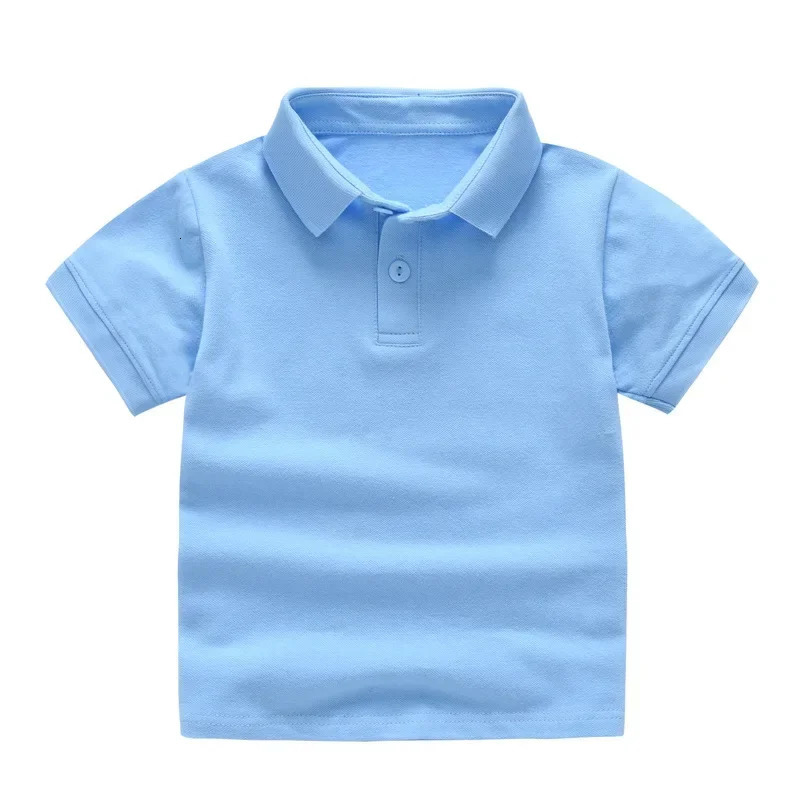 Summer Baby Boys Candy Colors Polo Shirts Kids Clothes Boys Shirts Short Sleeve Solid Lapel Kids Girls Casual Polo Shirts 250604