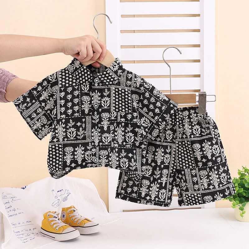 Summer Toddler Boys Girls Clothes Sets Baby Infant Casual Print Outfits T-shirt+Shorts 2PCS Kids Fashion Infant Boys Clothing R250606