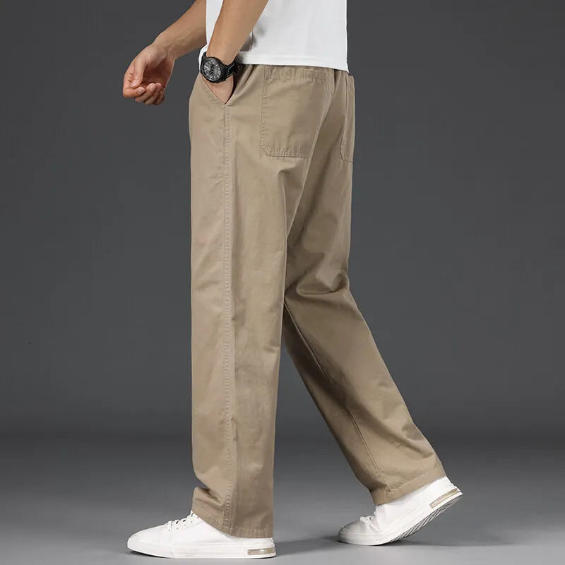 Arrival Mens Cargo Pants Big Size Loose Straight Work Summer Autumn Spring Joggers Cotton Casual Male Trousers 250605A
