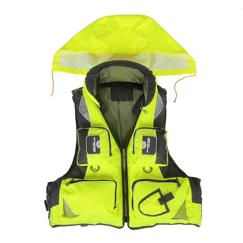 FX L-XXL Professional Life Jacket Vest Fishing Polyester Adult Safety Life Jacket Survival Life Vest Swimming Boating Drifting 250528