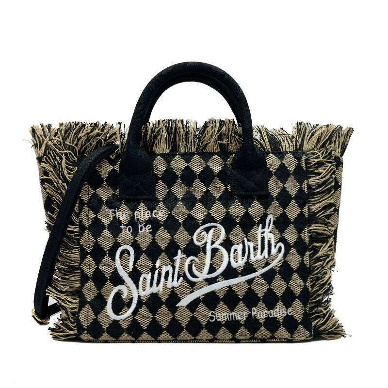Women's Bags Designer Light Plaid Clutch Tassel Solid Color With Letters Tote Bag Large Capacity Beach Travel High Quality Handbag