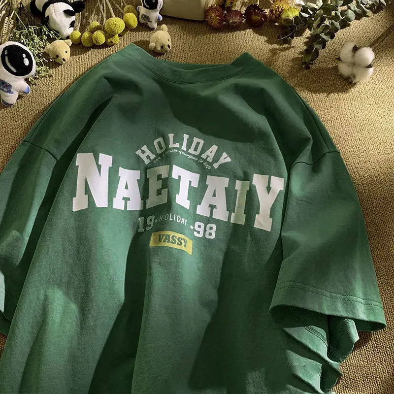 100% Cotton High Quality T-Shirt Short-Sleeved Comfortable Soft Loose Fashion Tops Tees Y2k American Vintage T Shirt For Men 250530