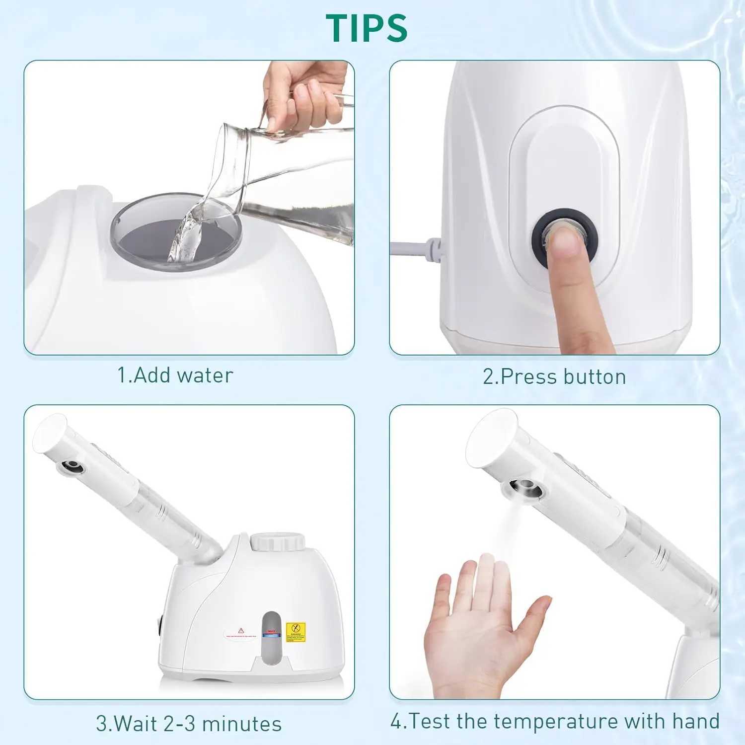 Facial Steamer Hydrating and Moisturizing Adjustable Nozzle for Unclogs Pores Deep Hydration Cleansing Face Skin Care at Home XJ250607