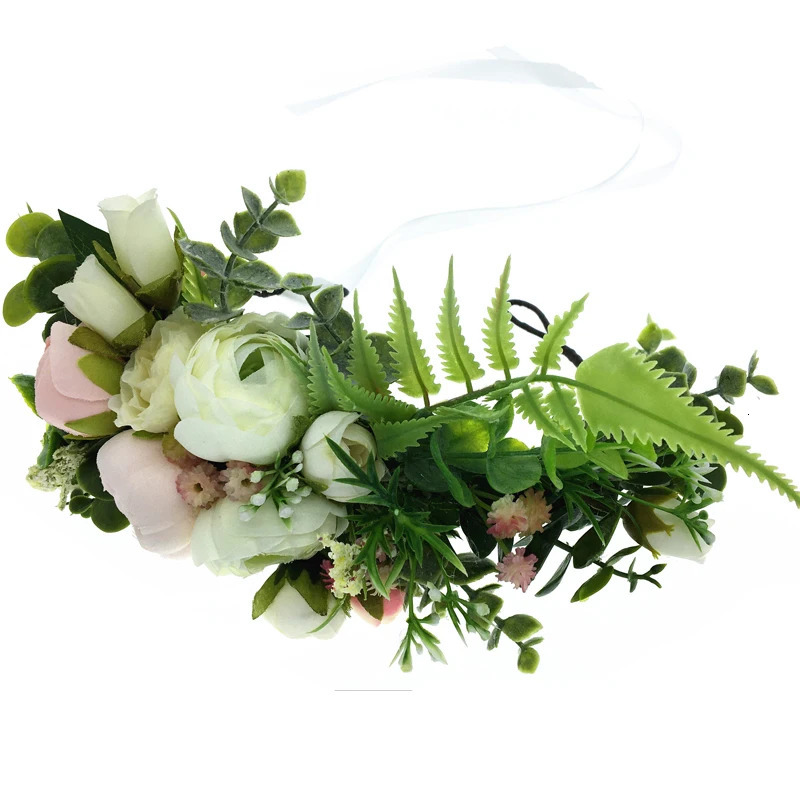 Women Wedding Flower Wreath Crown Festival Headband Women Hair Accessories Headdress Girl Floral Garland Wedding Floral Headwear 250530